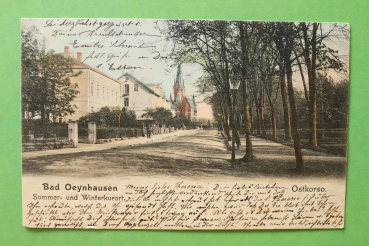 Postcard PC Bad Oynhausen 1903 Ostkorso street houses Town architecture NRW